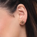 Gold Plated Everyday Crystal Stud Earrings for Women & Girls