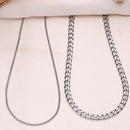 Silver Plated Box & Cuban Link Chain Combo for Men & Boys