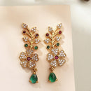 Gold Plated Floral Vine Drop Earrings for Women & Girls