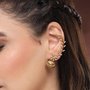 Gold Plated Floral Leaf Vine Jhumka Ear Cuff Earrings for Women & Girls