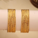 ZENEME Set of 16 Gold Plated Thin Beaded Line Bangles for Women & Girls