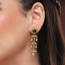 Gold Plated Crystal Pearl Drop Earrings for Women & Girls