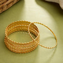 ZENEME Set of 12 Gold Plated Handcrafted Textured Classic Bangles for Women & Girls (2.4)