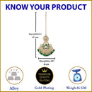 Gold-Plated Floral Green Pearl & Kundan studded  Chandbali Maang Tikka