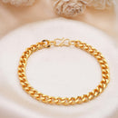 Gold Plated Anti-Tarnish Classic Cuban Link Bracelet for Men & Boys