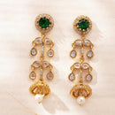 Gold Plated Crystal Pearl Drop Earrings for Women & Girls