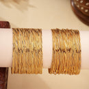 ZENEME Set of 16 Gold Plated Thin Twisted Stackable Bangles for Women & Girls