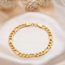 Gold Plated Anti-Tarnish Classic Figaro Link Bracelet for Men & Boys