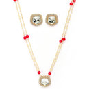 Gold Plate Kundan & Pearl Studded White Jewellery Set