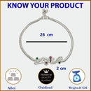 Rhodium Plated Silver Toned Braided Red & Green cubic Zirconia studded Anklets