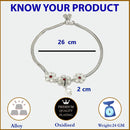 Rhodium Plated Silver Toned Flower Shaped Red Cubic Zirconia studded Anklets