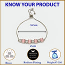 Rhodium Plated Silver Toned White Round & Pink Square Cut AD  Studded  Wraparound Adjustable Bracelet