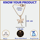 Rose Gold Plated Stylish White American Diamond Contemporary Watch Charms