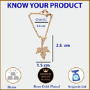 Rose Gold Plated Stylish White American Diamond Contemporary Watch Charms