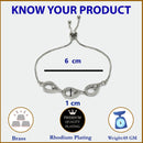 Rhodium Plated with White American Diamond Studded Wraparound Bracelet