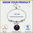 Rhodium Plated Silver Toned White American Diamond Studded  Bracelet