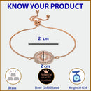 Rose Gold Plated Round Shaped White American Diamond Bracelet