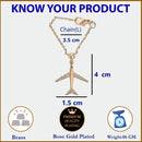 Rose Gold Plated Cubic Zirconia Studded Adjustable Watch Charm