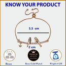 Rose Gold Plated White American Diamond Studded Wraparound Bracelet