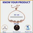 Rose Gold Plated  Drop Shaped White American Diamond Studded Bracelet