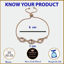 Rose Gold Plated with White American Diamond Studded Wraparound Bracelet