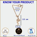 Rose Gold Plated Stylish White American Diamond Contemporary Watch Charms