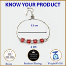 Rhodium Plated Silver Toned White Round & Red Square Cut AD Studded Bracelet | Wraparound Adjustable Bracelet