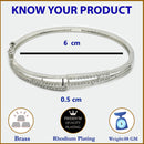 Rhodium Plated Silver Toned White Cubic Zirconia Studded Bracelet