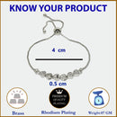 Rhodium Plated Silver Plated Heart Shaped White American Diamond Studded  Bracelet