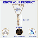 Rose Gold Plated Stylish White American Diamond Contemporary Watch Charms