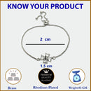 Rhodium Plated Silver Toned Floral White American Diamond Studded Bracelet