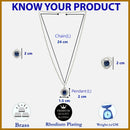 Rhodium Plated Silver Toned Royal Blue American Diamond Studded Pendant Combo With Ring