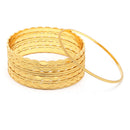 Contemporary Set of 10 Gold Plated Bangle For Women