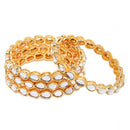 Contemporary Set of 4 Gold Plated Bangles For Women