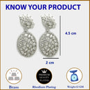 Rhodium Plated Tiny Tear Drops White American diamond Small Drop Earrings