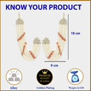 Rhodium Plated with White Pearls Studded Long Chain Attachment for Earrings