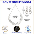 Rhodium-Plated White Oblique Shape American Diamonds Studded Necklace & Earrings Jewellery Set