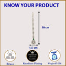 Rhodium Plated Silver Toned Teardrop Shaped Green American Diamond Studded Maang Tikka