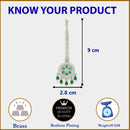 Rhodium Plated Silver Toned Green American Diamond Studded Maang Tikka with Elegant Dangling Stones