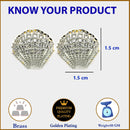 Gold Plated with White American Diamonds Studded Small Ear Cuff Earrings