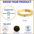 Gold Plated Leaf Design Set Of 4 Traditional Stylish Bangle Set