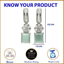 Rhodium Plated Square Sea Green American Diamond Contemporary Long Drop Earrings