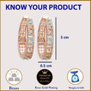 Rose Gold Plated American Diamond Circular Hoop Earrings
