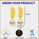 Gold Plated with Leaf Shaped American Diamond Studded Drop Earrings