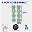 Rhodium Plated Silver Toned with Ocean Blue American Diamonds Dangler earrings