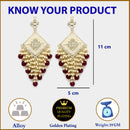 Gold Plated Traditional Handcrafted Pearl Kundan Beaded Chand Bali Earrings