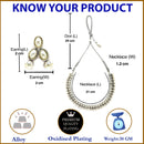 Rhodium-Plated with Oxidized Silver-Toned White Cubic Zirconia Stone Studded & White Pearl Beaded Necklace and Earrings Jewellery Set