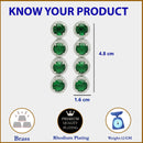 Rhodium Plated Silver Toned with Green American Diamonds Dangler earrings