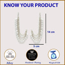 Rhodium Plated Silver Toned Pearl Ear Chain Attachment for Earrings