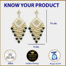 Gold Plated Traditional Handcrafted Pearl Kundan Beaded Chand Bali Earrings